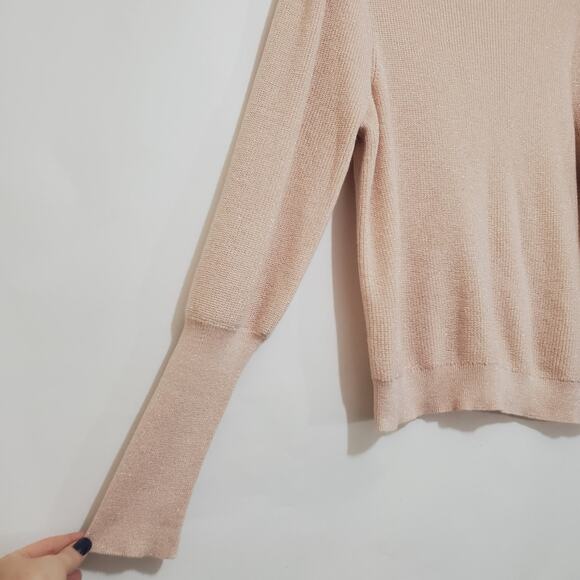 WHBM | Metallic Sparkle Mock Turtleneck Balloon Sleeve Sweater - Picture 4 of 10